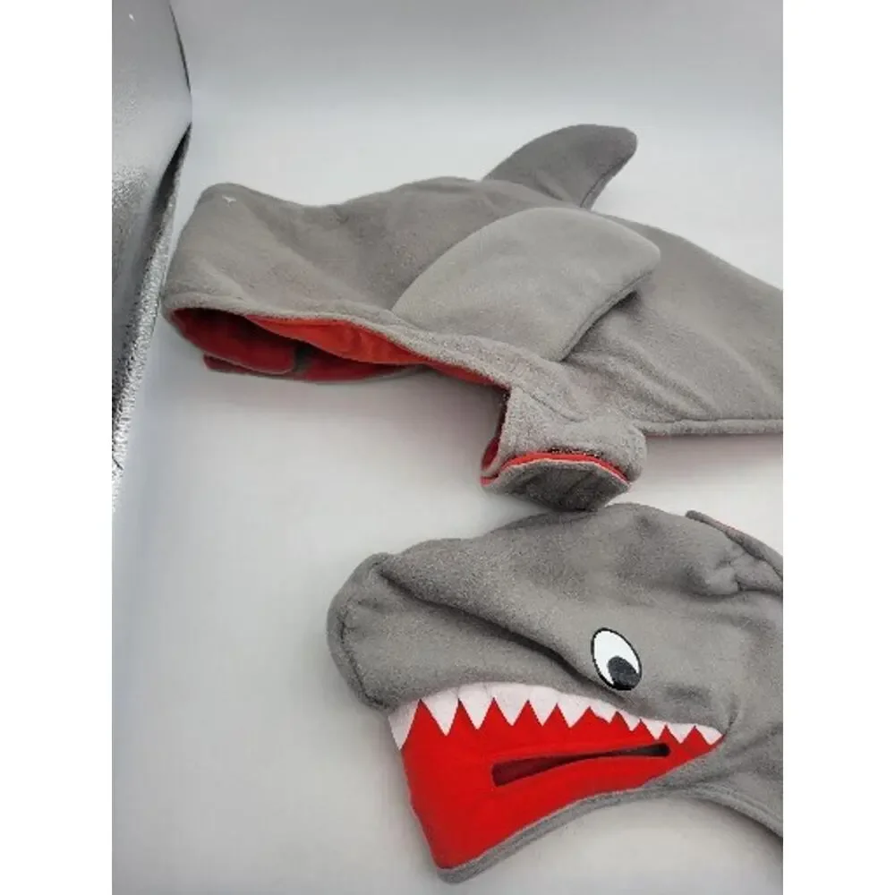 Shark Animal Gray Grey W/ Red Teeth Dog Costume Size L See Pictures